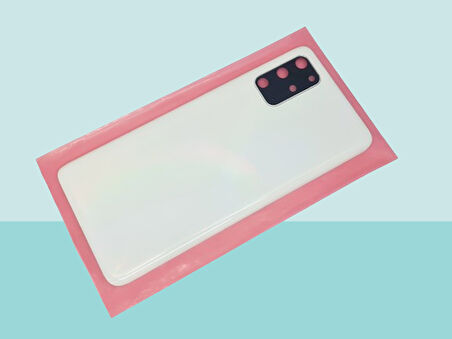 Tkgz - Samsung Galaxy S20 PLUS Arka Kapak Batarya Kapağı (Cam Full Lensli) - BEYAZ