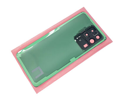 Tkgz - Samsung Galaxy S20 UTRA Arka Kapak Batarya Kapağı (Cam Full Lensli) - SİYAH