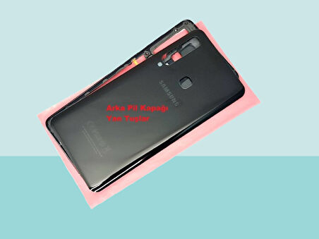 Tkgz - Samsung Galaxy A9 A920 2018 FULL KASA Arka Kapak Batarya Kapağı - SİYAH