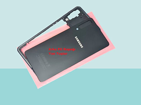 Tkgz - Samsung Galaxy A7 A750 (2018) FULL KASA Arka Kapak Batarya Kapağı - SİYAH