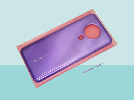 Tkgz - Tecno Spark 6 (KE7) FULL KASA Arka Kapak Batarya Kapağı - MOR
