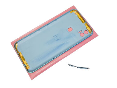 Tkgz - Tecno Spark 7T (KF6p) FULL KASA Arka Kapak Batarya Kapağı - MAVİ