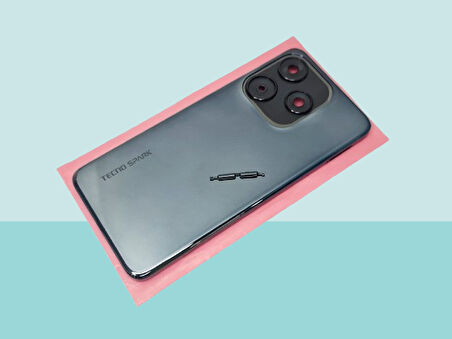 Tkgz - Tecno SPARK 10C FULL KASA Arka Kapak Batarya Kapağı - SİYAH