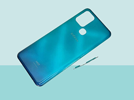 Tkgz - Infinix HOT 10 FULL FULL KASA Arka Kapak Batarya Kapağı - MAVİ