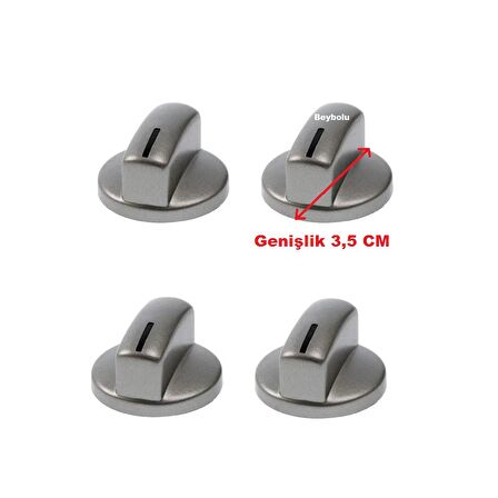 PROFİLO UYUMLU OCAK DÜĞMESİ GRİ RENK , SET ÜSTÜ OCAK , OCAK DÜĞME 4 LÜ TAKIM