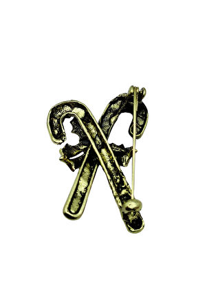 Vintage Yılbaşı Şeker Kamışı Broş