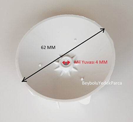 Hector Pervane Saç Kurutma Pervanesi 9 Kanat Çap 62 MM Mil Yuvası
