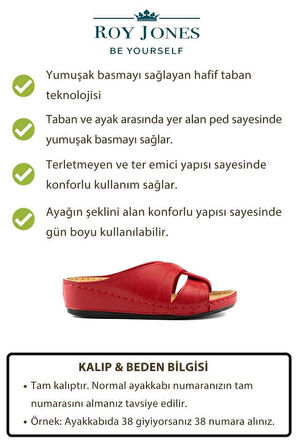 ROY JONES 1816 KIRMIZI COMFORT CASUAL ANATOMİK RAHAT GÜNLÜK TERLİK