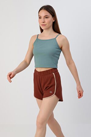 Fibula Moda Kahverengi Kadın Şort