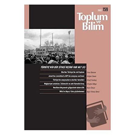 Toplum ve Bilim Dergisi Sayı: 159