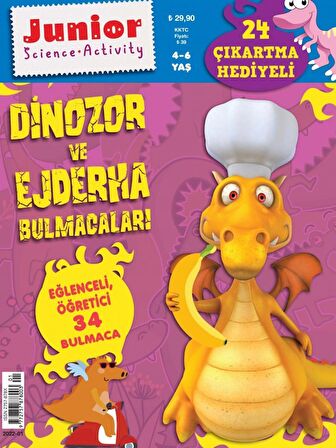 JUNIOR EĞLENCELİ EJDERHA ÖĞRETİCİ 34 BULMACA 24 ÇIKARTMA MUZ