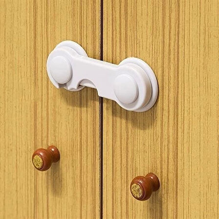 İpek Yıldızı® Bebek Çocuk Güvenliği Çekmece ve Dolap İçin Kendiliğinde Yapışkanlı Vidasız Kapak Kilidi