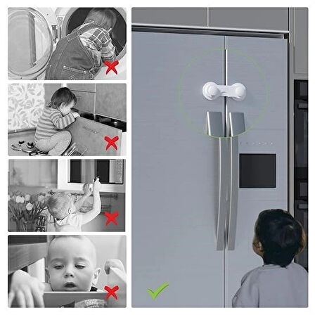 İpek Yıldızı® Bebek Çocuk Güvenliği Çekmece ve Dolap İçin Kendiliğinde Yapışkanlı Vidasız Kapak Kilidi