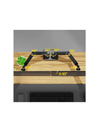 Hk Tech 13-32'' Amortisörlü Stand Çift Kol Lcd-Led Gaming Monitör Tutucu Stand Askı Aparatı