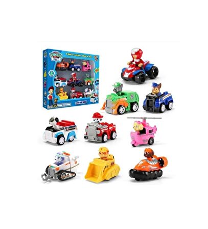 Paw Patrol Eğitici Yeni Sezon Araba Köpekler 9 Lu Figür Araçları Paw Patrol