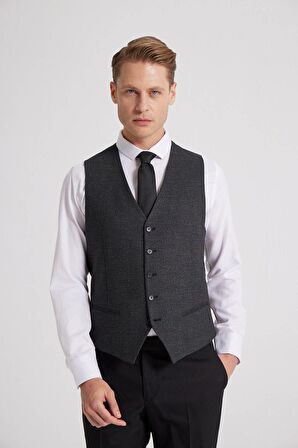 Ds Damat Slim Fit Siyah Düz Mono Yaka Tek Yırtmaçlı Astarlı Takim Elbise Kombinli 8HFY5ORTKMBN2