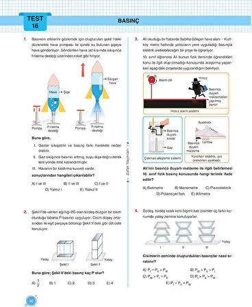 Zafer Yayınları 10. Sınıf FİZİK Soru Bankası Fasikül Seti - YENİ