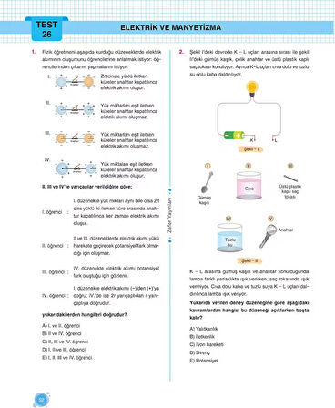 Zafer Yayınları 10. Sınıf FİZİK Soru Bankası Fasikül Seti - YENİ