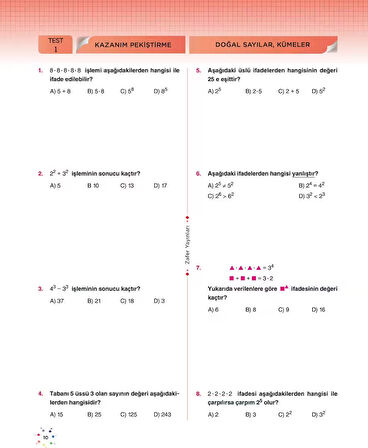 2025 MEB Uyumlu - 6. Sınıf Matematik Soru Bankası Fasikül Seti, Zafer Yayınları