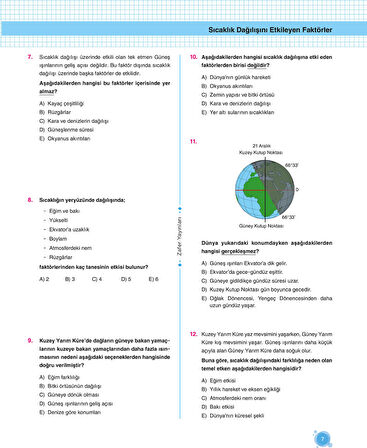 Zafer Yayınları 9. Sınıf COĞRAFYA Soru Bankası Fasikül Seti - YENİ