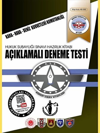 Hukuk Subaylığı Açıklamalı 5 Deneme Testleri