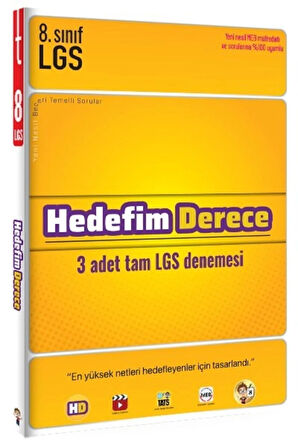 8. Sınıf Hedefim Derece Denemeleri 3 Adet Lgs Denemesi