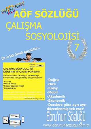 AÖF İİBF Ebrunun Sözlüğü Çalışma Sosyolojisi Tarihi-E Sözlük
