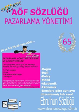 AÖF İİBF Ebrunun Sözlüğü-Pazarlama Yöntemi E Sözlük
