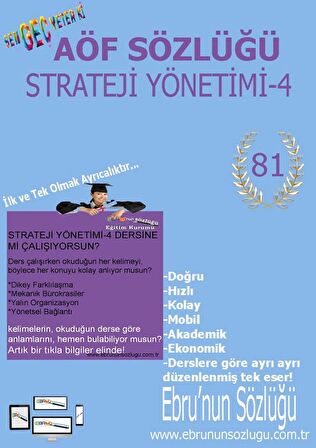 AÖF İİBF Ebrunun Sözlüğü-Stratejik Yönetim-4.Sınıf E Sözlük