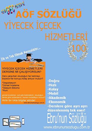 AÖF İİBF Ebrunun Sözlüğü-Yiyecek İçecek Hizmetleri E Sözlük