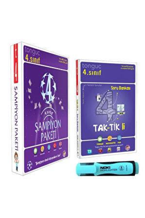 4. Sınıf Şampiyon Paketi + 4. Sınıf Taktikli Soru Bankası + Noki Fosforlu Kalem