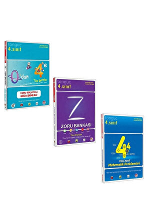 4. Sınıf Tüm Dersler Zoru Bankası + 0'dan 4'e + Dört Dörtlük Matematik Problemleri