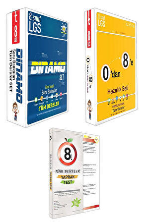 8. Sınıf Dinamo Tüm Dersler Soru Bankası + 0'dan 8'e Konu Anlatımlı Soru Bankası + Yaprak Test