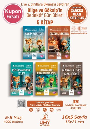 Bilge ve Gökalp'in Dedektif Günlükleri - 1. ve 2. Sınıf Okuma Kitabı Serisi - 5 Kitap