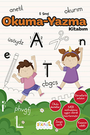 İlkokul 1. Sınıf  Kaynak Kitapları Serisi / Okuma - Yazma Kitabım (Yeni Müfredat - Anetil)