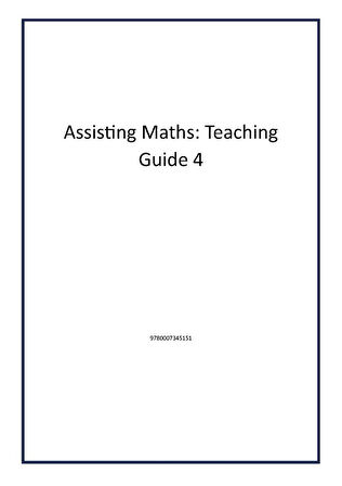 Assisting Maths: Teaching Guide 4 - Author