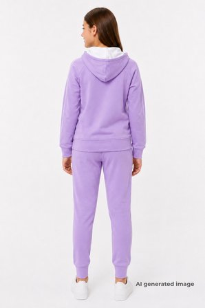 Kız Çocuk Scuba Unlimited Çİft Şeritli Kapüşonlu Reglan Kol Dalgıç Kumaş Eşofman Takımı ESF7023