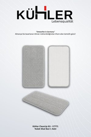 Kühler Buharlı Temizleyici Yedek Mop Bezi | Mikrofiber Zemin Temizlik Pedi | Yıkanabilir Buharlı Mop Bezi