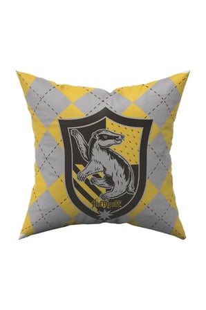 Harry Potter Lisanslı Hufflepuff Yastık – Yumuşak Dokulu Dekoratif Ev ve Koleksiyon Yastığı