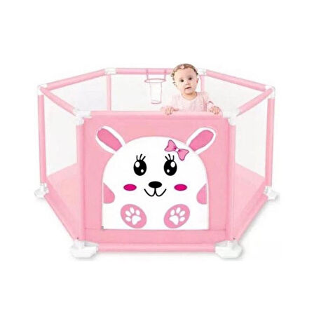 Çocuk Oyun Havuzu Güvenli Çocuk Çiti  Oyun Oynama Alanı - Pembe