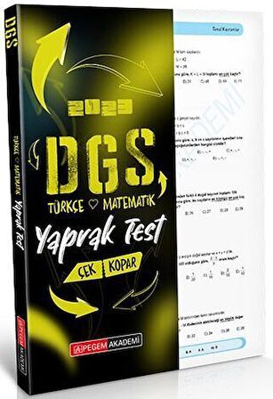 2023 DGS Çek Kopart Yaprak Test