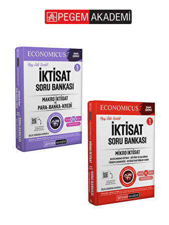 PEGEM AKADEMİ KPSS A Grubu Makro İktisat - Mikro İktisat Soru Bankası Seti - 2 Kitap