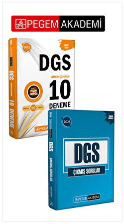 PEGEM AKADEMİ 2025 DGS Tamamı Çözümlü 10 Deneme + 2025 DGS Çıkmış Sorular Tamamı Çözümlü Seti (2.Kit