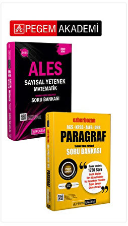 PEGEM AKADEMİ 2025 ALES Matematik Sayısal Yetenek Tamamı Video Çözümlü Soru Bankası + AGS-KPSS-ALES-