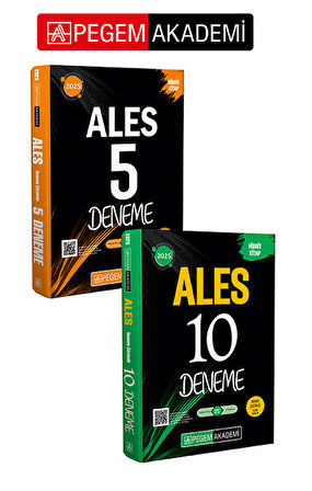PEGEM AKADEMİ ALES 15'li Tamamı Çözümlü Deneme Seti (2.Kitap)