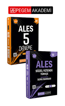 PEGEM AKADEMİ 2025 ALES Türkçe Sözel Yetenek Tamamı Çözümlü Soru Bankası  + 2025 ALES Tamamı Çözümlü