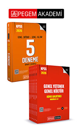 PEGEM AKADEMİ 2026 KPSS Genel Yetenek Genel Kültür Lisans Konu Anlatımlı Modüler Set - (6 Kitap) + 2