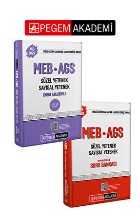 PEGEM AKADEMİ 2026 MEB-AGS Soru Bankası Tamamı Çözümlü Sözel Yetenek Sayısal Yetenek + 2026 MEB-AGS 