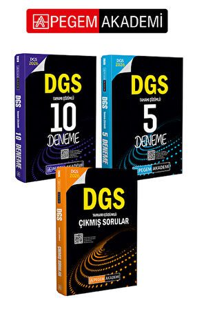 PEGEM AKADEMİ 2026 DGS Tamamı Çözümlü 10 Deneme + 2026 DGS Tamamı Çözümlü 5 Deneme + 2026 DGS Çıkmış