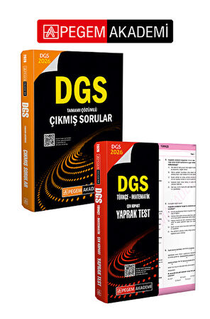 PEGEM AKADEMİ 2026 DGS Çıkmış Sorular Tamamı Çözümlü + 2026 DGS Türkçe-Matematik Çek Kopart Yaprak T